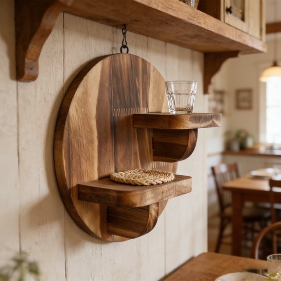 Cadancy Wall Shelves Floating Rustic Wood Display LEDges Bedroom Living Room Decorative Storage Organizer for Small Plants Photos Farmhouse Home Decor