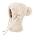 thumbnail image 1 of Cadancy Warm Hats for Women Balaclava 3 In 1 Beanie Hat with Scarf and Mask Pompom Knited Skull Cap Neck Warmer Drawstring Adjustable Furry Skiing Cold Weather Outdoor Snow Caps, 1 of 5
