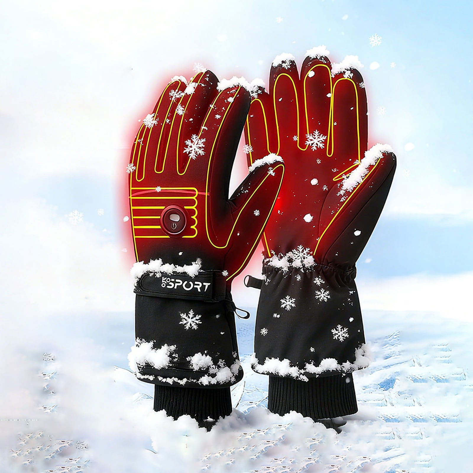 Cadancy Winter Gloves for Men Women Heated Thermal Waterproof Rechargeable Battery Powered Fleece Lined Insulated Touchscreen Skiing Glove Cold Weather Cycling Hiking Outdoor Sport Handwear