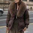 thumbnail image 1 of Cadancy Women Winter Coat Casual Short Zip Up Long Sleeve Quilted Jackets with Faux Fur Big Collar Loose Fit Pockets Dressy Down Coats Warm Trendy Padded Jackets Outerwear 2025, 1 of 6
