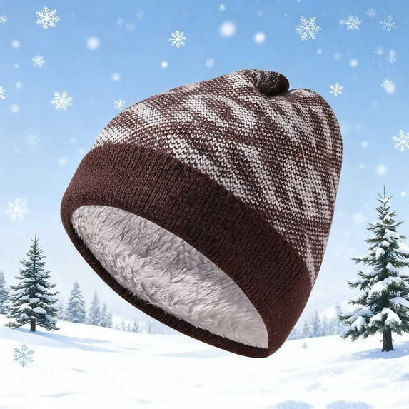 Cadancy Womens Beanies for Winter Cute Color Block Thick Fleece Lined Soft Knitted Stocking Caps Outdoor Fashion Ski Snow Cap Stretchy Cold Weather Sherpa Warm Slouchy Skull Hats