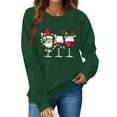 thumbnail image 1 of Cadancy Womens Christmas Sweatshirt Funny Wine Glass Print Vintage Crewneck Loose Sweatshirts Long Sleeve Winter Party Tops Xmas Holiday Pullover Outfits 2025, 1 of 5