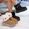 thumbnail image 1 of Cadancy Womens Snow Boots Wide Width Thick Sole Suede Furry Lining Dressy Ankle High Booties Trendy Anti Slip Outdoor Plush Warm Winter Shoes with Zipper, 1 of 9