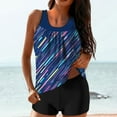 thumbnail image 1 of Cadancy Womens Tankini Bathing Suits with Shorts Blouson Swim Tank Top Tummy Control 2 Piece Swimsuits Floral Printed Hawaiian Beach Trendy Swimwear, 1 of 5