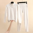 thumbnail image 1 of Cadancy Womens Thermals Top and Bottom Set for Cold Weather Mock Neck Knitted Base Layer Underwear Winter Warm Soft Somfy 2 Piece Outfits Solid Color Suitable Long Johns, 1 of 5