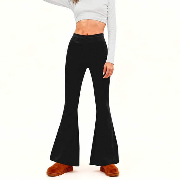 Cadancy Yoga Leggings for Women Flare Wide Leg High Waisted Stretchy Gym Workout Cozy Tight Pants Soft Tummy Control Trendy Athletic Bell Bottom Sweatpants
