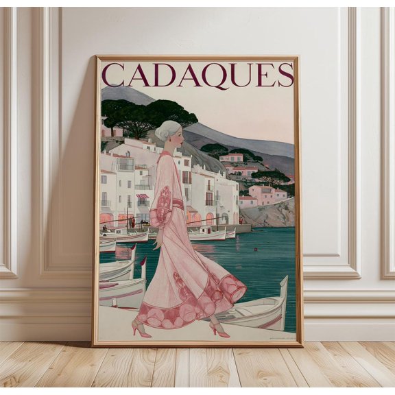 Cadaques Travel Coastal Print Harbour Wall Art, Unframed Paper Print