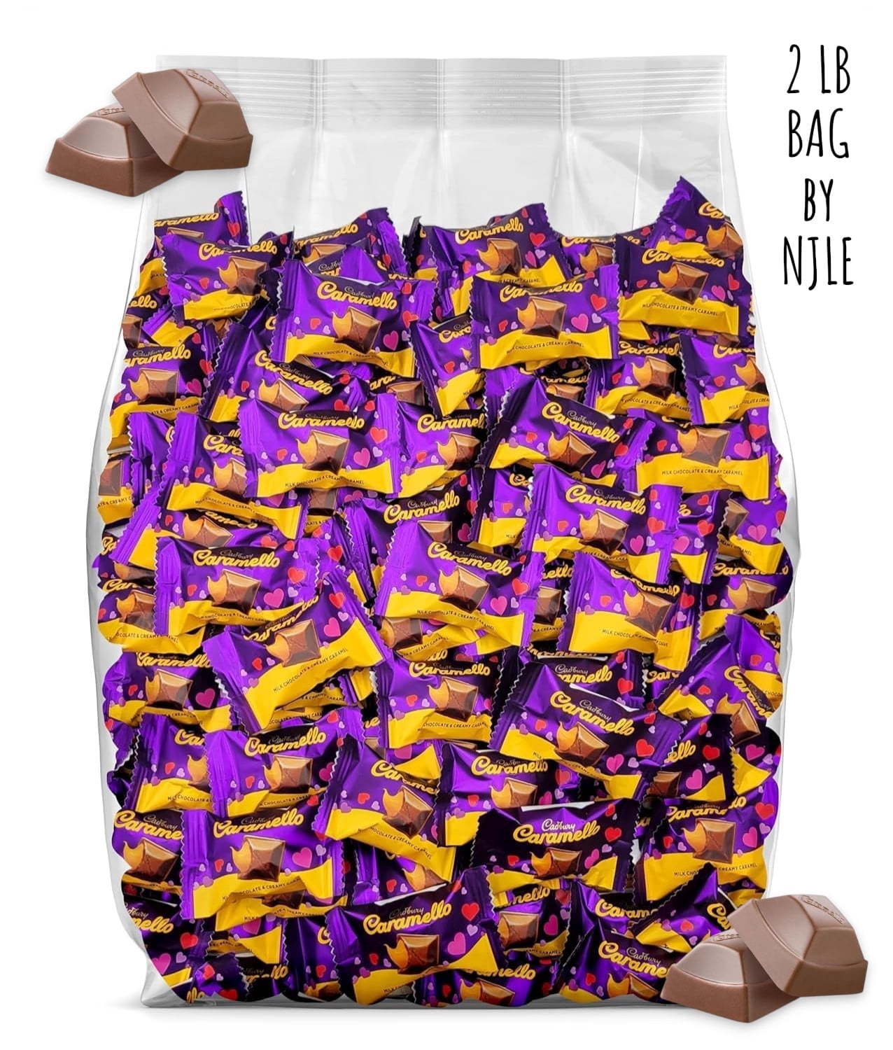 Cadburry Caramello Miniatures Tray (72 Pc) Creamy Caramel & Smooth Milk Chocolate 2 Lb/Bulk/Bag , Individually Wrapped Snack Bites, Perfect for Gifting & Treats