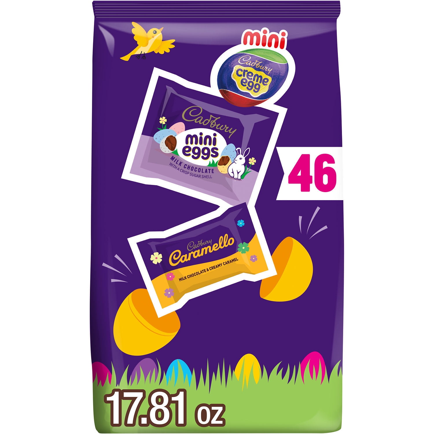 Cadbury Assorted Milk Chocolate Easter Candy, Variety Bag 17.81 oz, 46 Pieces