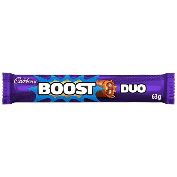 Cadbury Boost Duo Chocolate Bar 63g, Imported from Britain