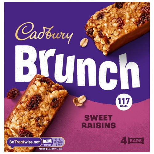 Cadbury Brunch Bar Raisin 112g, British Import (Pack of 3)