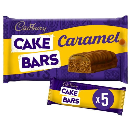Cadbury Caramel Cake Bars 5 's, British Import (Pack of 6)