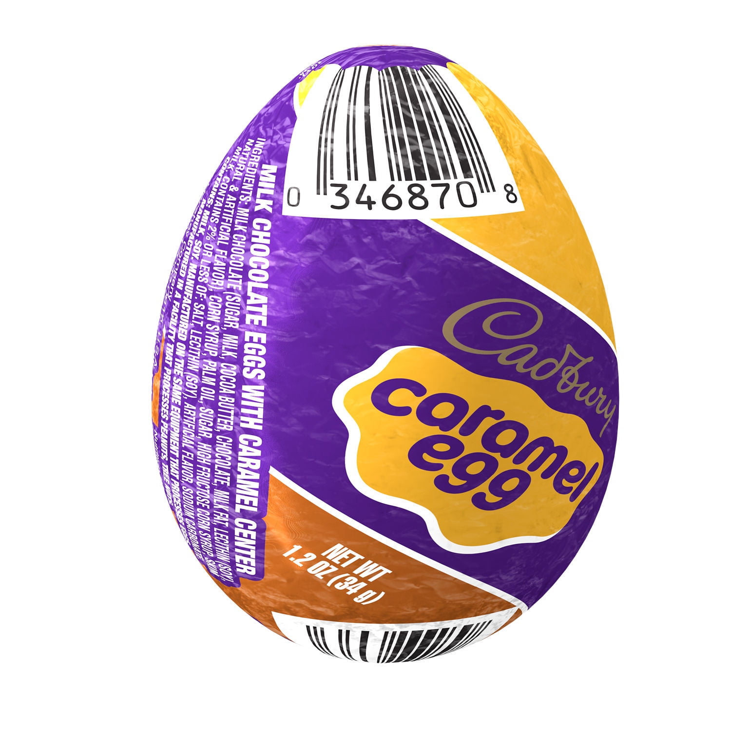 Cadbury Caramel Egg Milk Chocolate Caramel Easter Candy, Egg 1.2 oz