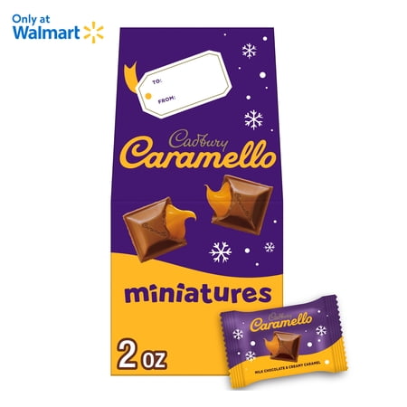 Cadbury Caramello Miniatures Milk Chocolate Caramel Christmas Candy, Gift Box 2 oz