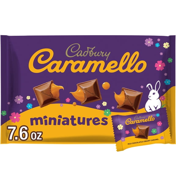 Cadbury Caramello Miniatures Milk Chocolate Caramel Easter Candy, Bag 7.6 oz