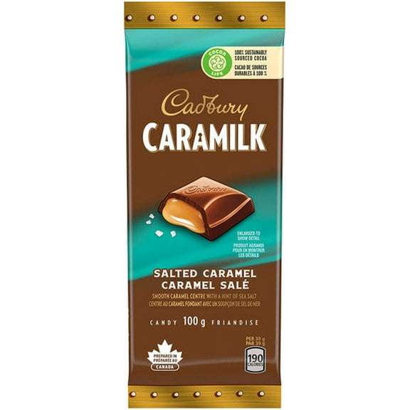 Cadbury Caramilk Salted Caramel Chocolate, Large 100g/3.5 oz. Bar - {Imported from Canada}