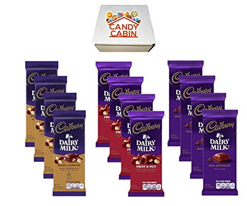 Cadbury Chocolate Bar Variety Box (12-count) Full Size Bars By (almond 