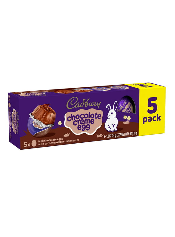 Cadbury Chocolate Creme Egg Milk Chocolate Easter Candy, Box 1.2 oz, 5 Count
