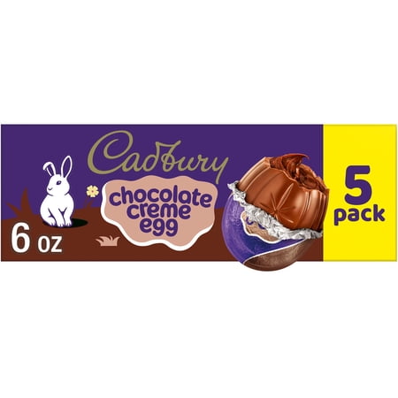 Cadbury Chocolate Creme Egg Chocolate Easter Candy, Eggs 1.2 oz, 5 Count
