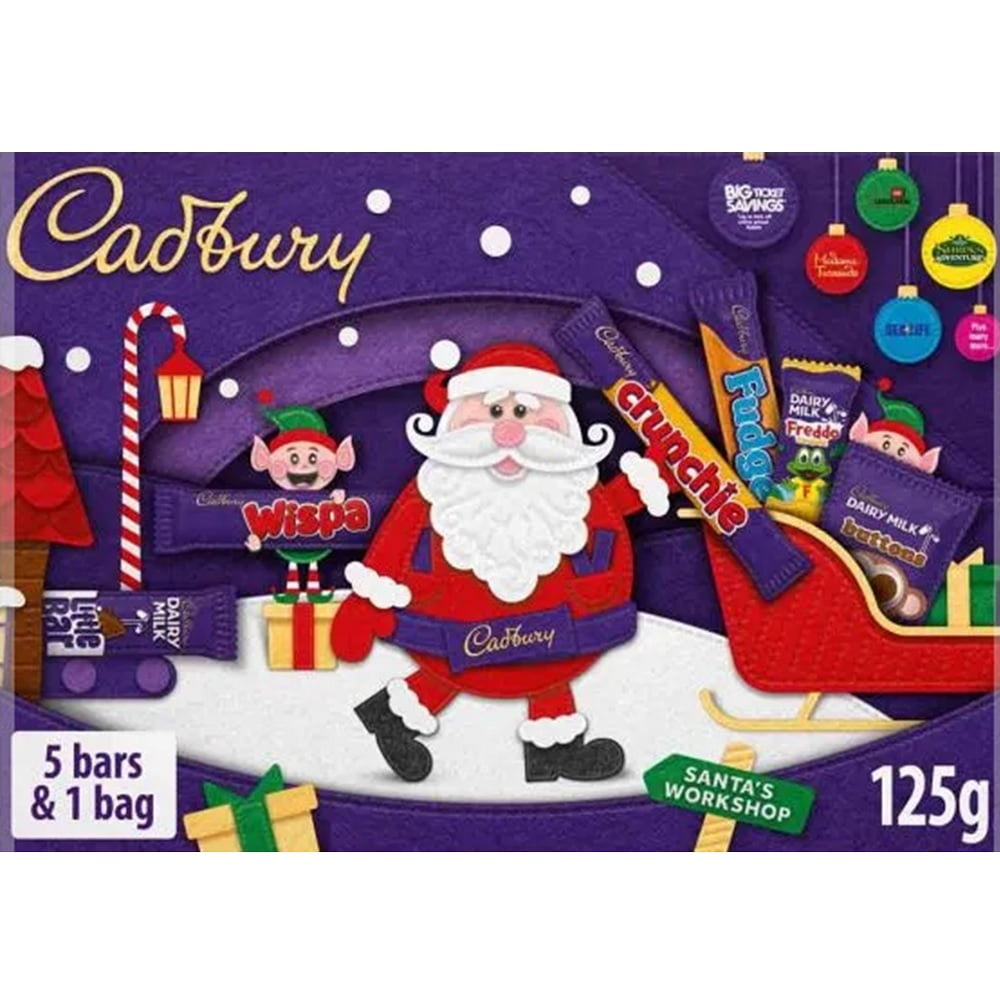 Cadbury Chocolate Medium Santa Selection Box 125g (Pack of 4) - Walmart.com