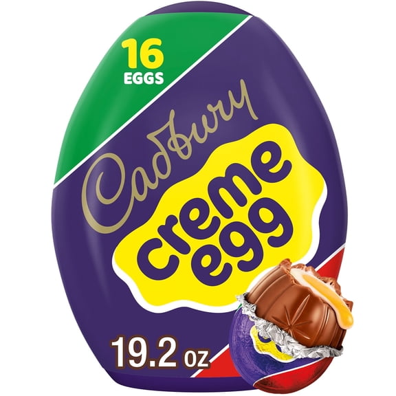 Cadbury Cream Egg Chocolate with Fondant, Easter Candy Eggs, 1.2 oz (16 Count)