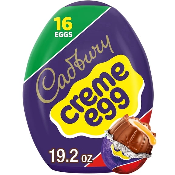 Cadbury Cream Egg Chocolate with Fondant, Easter Candy Eggs, 1.2 oz (16 Count)