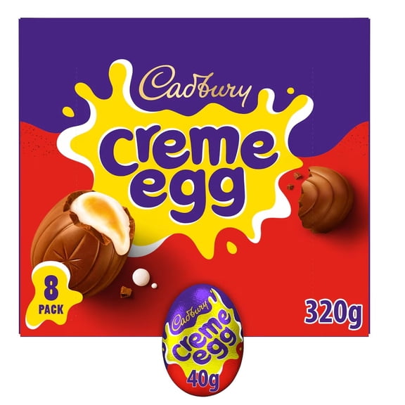 Cadbury Creme Egg Chocolate Eggs 8 pack 320g, Imported from Britain