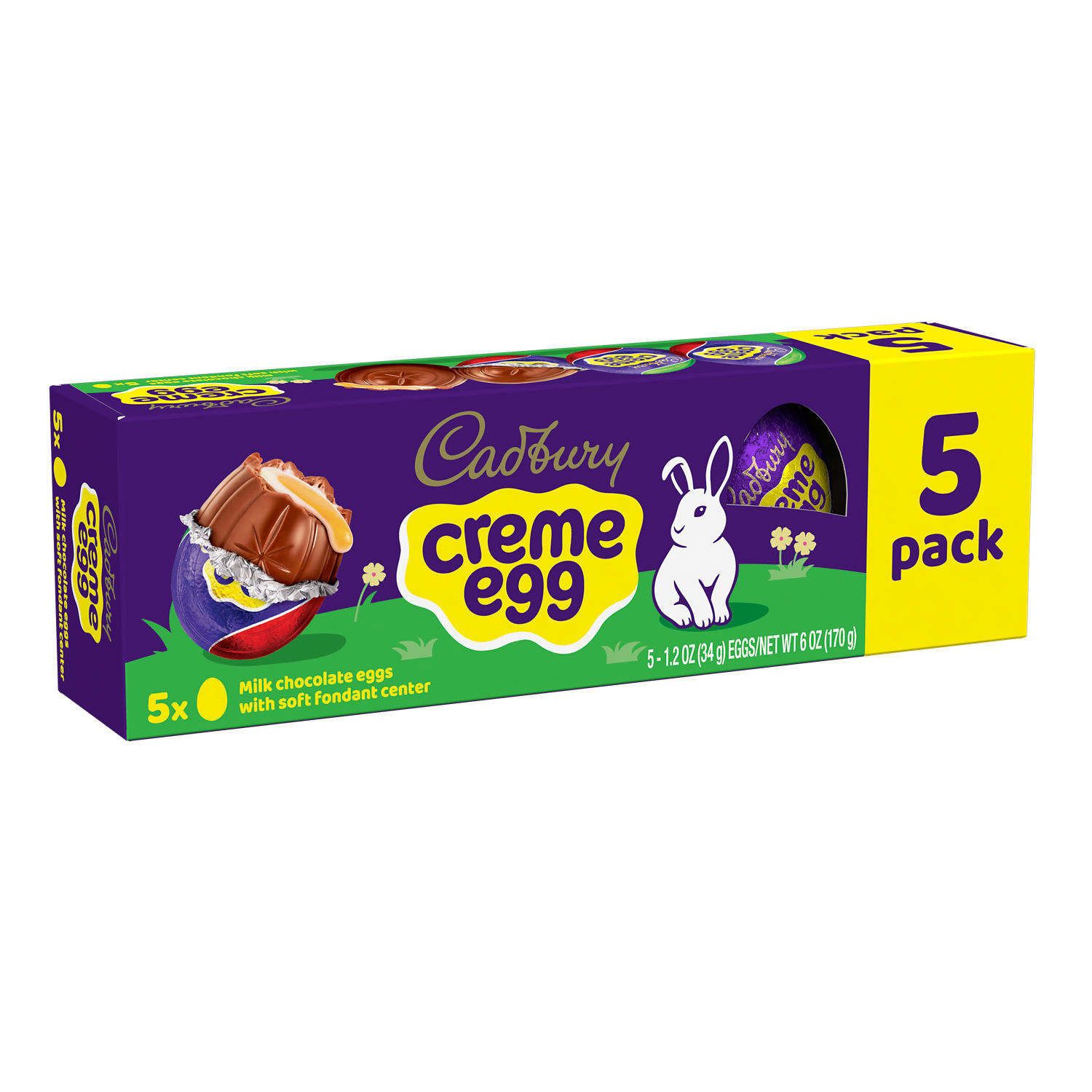 Cadbury Creme Egg Milk Chocolate and Fondant Easter Candy, Box 1.2 oz, 5 Count - image 1 of 8