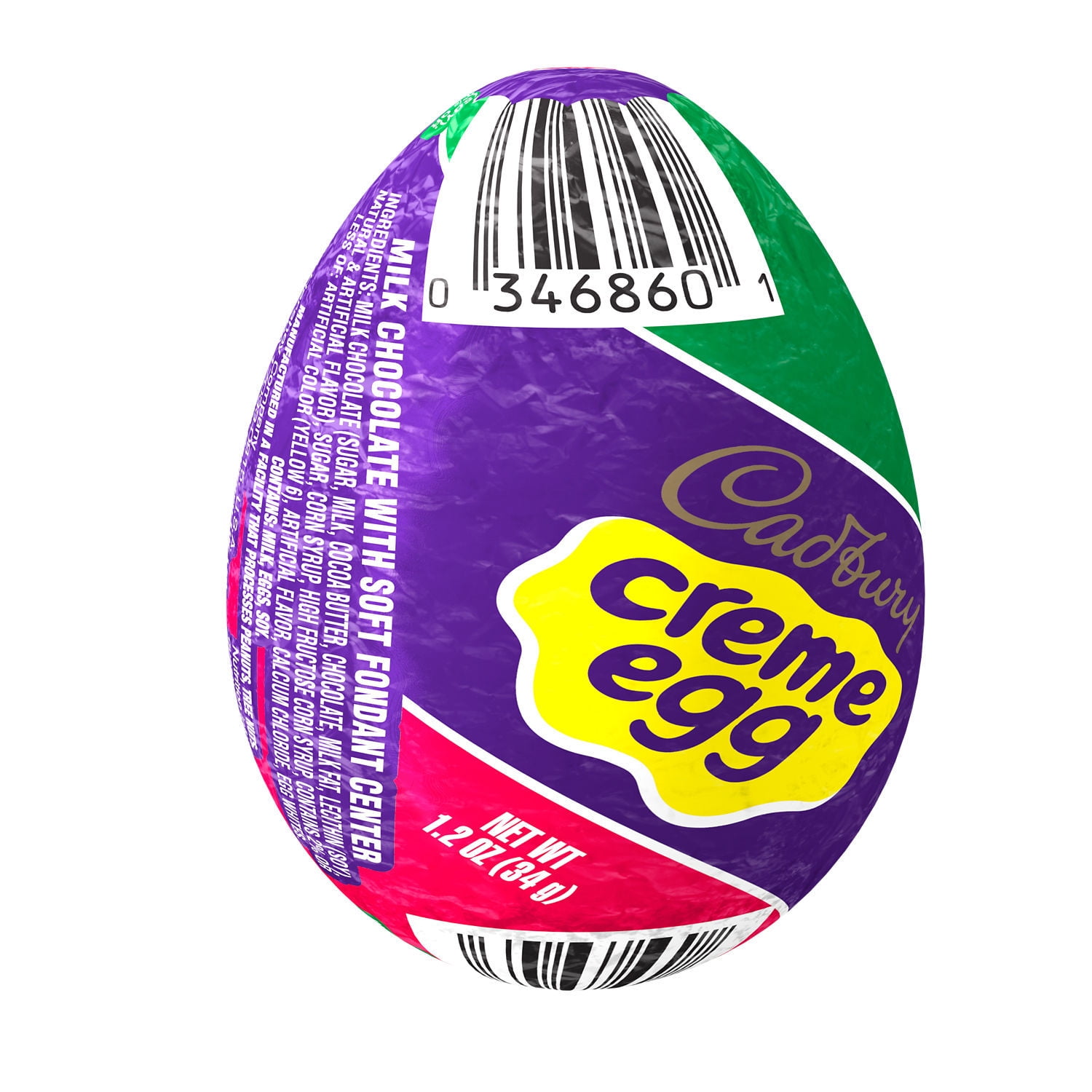 Cadbury Creme Egg Milk Chocolate and Fondant Easter Candy, Egg 1.2 oz