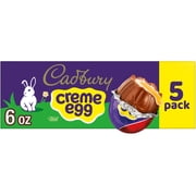 Cadbury Creme Egg Chocolate with Fondant Easter Candy Basket Stuffers, Eggs 1.2 oz, 5 Count