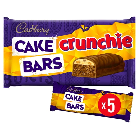 Cadbury CrunchieChocolateCake Bars 5 Pack, Imported from Britain