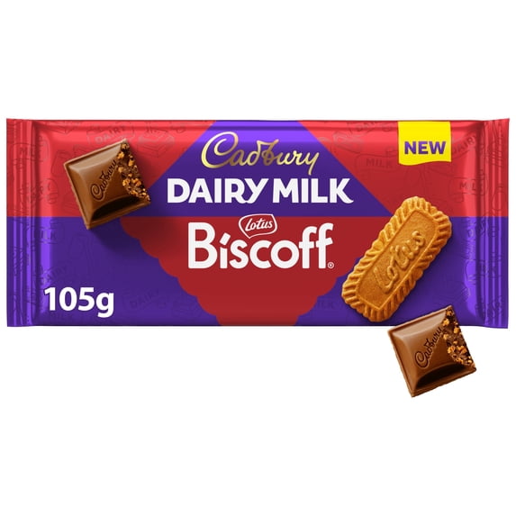 Cadbury Dairy Milk Biscoff Chocolate Bar 105g, Imported from Britain