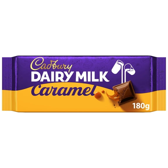 Cadbury Dairy Milk Caramel Chocolate Bar 180g, Imported from Britain