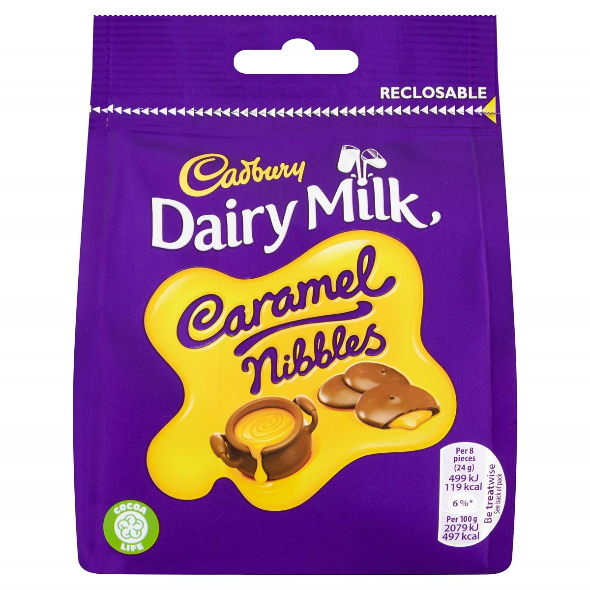 Cadbury Dairy Milk Caramel Nibbles Chocolate Bag 120g (Pack of 6)