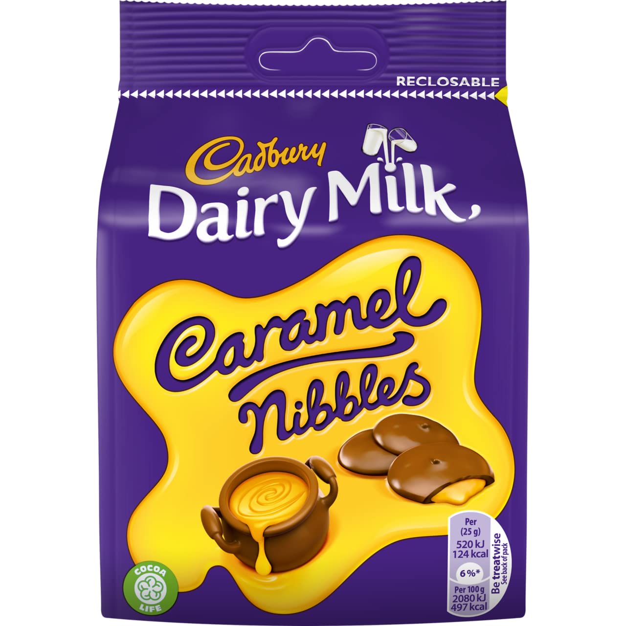 Cadbury Dairy Milk Caramel Nibbles Chocolate Bag, 95G Pack Of 10