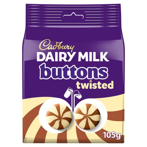 Cadbury Dairy Milk Chocolate Buttons Twisted 100g, British Import (Pack of 3)