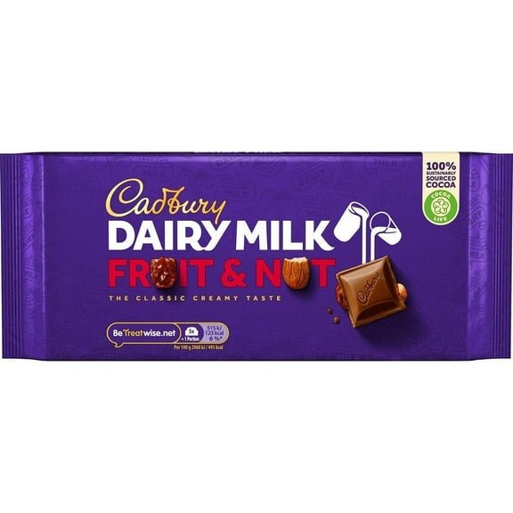 Cadbury Dairy Milk Fruit & Nut Chocolate 180G (Pack of 2)
