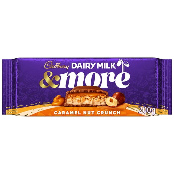 Cadbury Dairy Milk &More Caramel Nut Crunch Chocolate Bar 200g, Imported from Britain