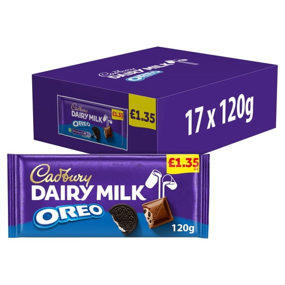 Cadbury Dairy Milk Oreo Chocolate Bar 120g(pack of 17)