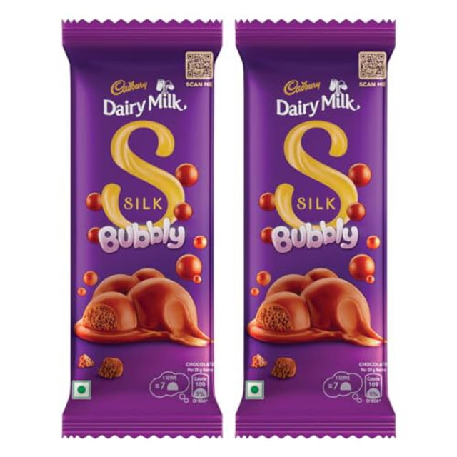 Cadbury Dairy Milk Silk Bubbly Valentines Chocolate Bar Gift Pack, 120