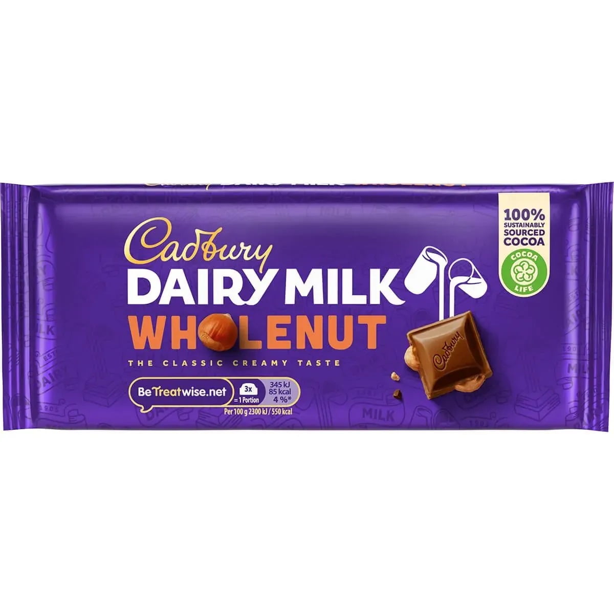 Cadbury Dairy Milk Whole Nut Bar 120g