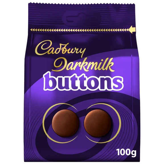 Cadbury Dark Milk Chocolate Buttons Bag 100G, Imported from Britain