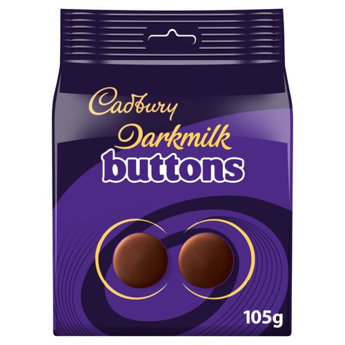 Cadbury Darkmilk Giant Buttons Chocolate Bag 100g, British Import (Pack of 3)