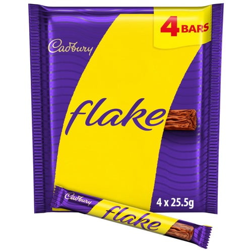 Cadbury Flake Chocolate Bar Multipack 4 x 25.5g, British Import (Pack of 3)