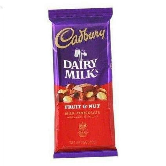 Cadbury Fruit and Nut Milk Chocolate Bar 3.5oz (7-pack)