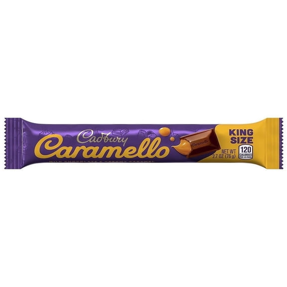 Cadbury King Size Candy, Bar Milk Chocolate and Creamy Caramel (Packaging May Vary) 2.7oz Pack of 2