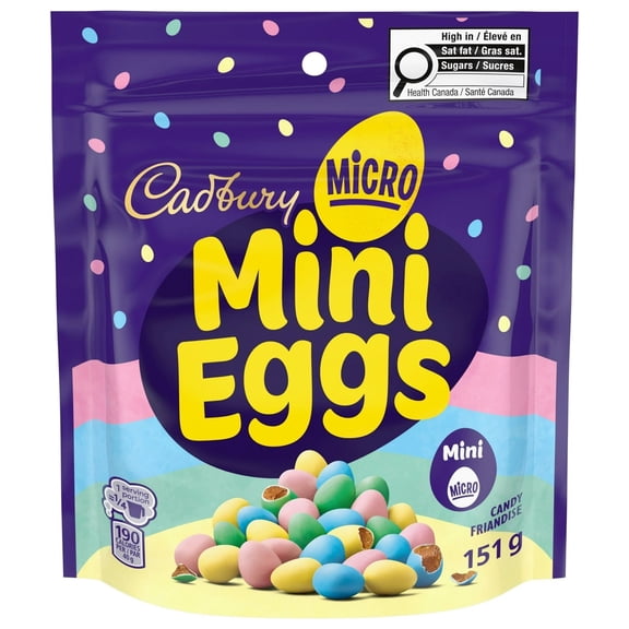 Cadbury Micro Mini Eggs, Milk Chocolate Candy, 151g (5.3 oz)