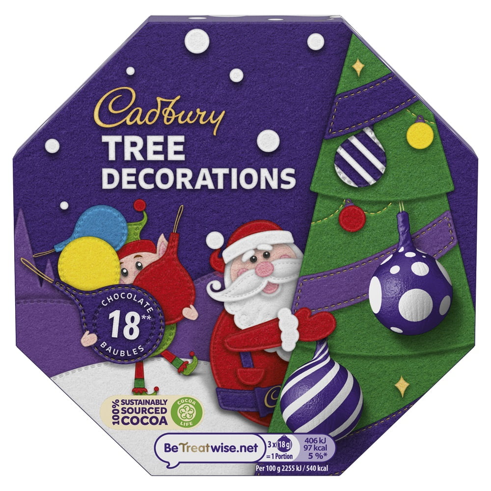 Cadbury Milk Chocolate Christmas Tree Decorations 108g