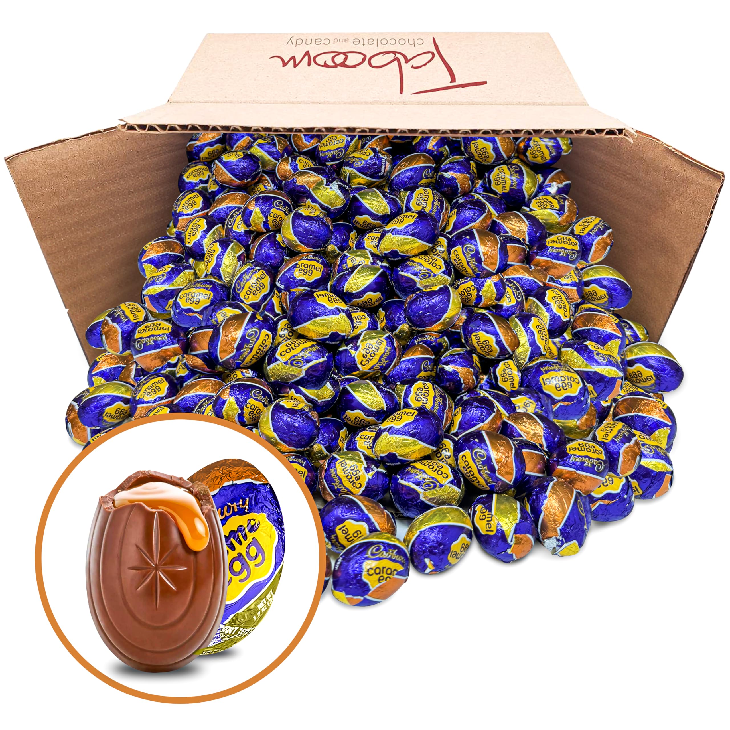 Cadbury Mini Caramel Eggs, 1 LB. Bulk Pack Premium Milk Chocolate