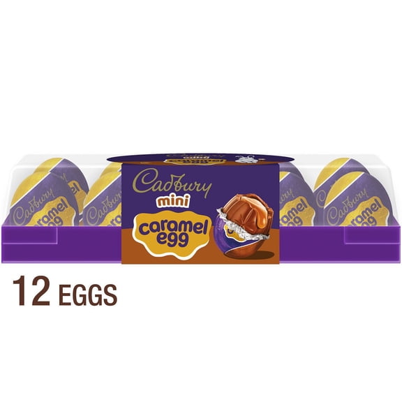 Cadbury Mini Caramel Milk Chocolate Eggs Easter Candy Tray - 12ct/3.8oz - Pack of 2
